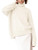 YKR Women's Turtleneck Sweater Chunky Long Sleeve Knitted Pullover High Low Hem Sweater 2023 Fall Winter Sweater Jumper Top White S