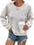 GORGLITTER Women's Color Dot Knit Sweaters Drop Shoulder Crewneck Long Sleeve Pullover Multicolor Medium