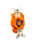 Leviton 2620-IG 30 Amp, 250 Volt, Flush Mounting Locking Receptacle, Industrial Grade, Isolated Ground, V-0-MAX, Orange