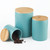 KOOV Kitchen Canisters Set with Bamboo Lids, Ceramic Coffee Canister Sets for Kitchen Counter Set of 3, 74oz Tea Sugar Coffee Canister Set for the Kitchen Airtight, Coffee Storage Container Artight for Tea, Sugar, Flour, Coffee Canister Set, Embossed