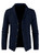 JMIERR Sweaters for Men Casual Long Sleeve Shawl Collar Button-Up Cable Knit Cardigan Sweater with Pockets Old Money Clothes,US 50(2XL),Blue