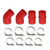 Heavy Duty Silicone Intercooler Boot Kit for 1994 1995 1996 1997 1998 1999 2000 2001 2002 Dodge Ram 5.9L Diesel (RED)