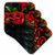 3dRose cst_37240_3 Red Roses on Black-Ceramic Tile Coasters, Set of 4