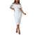 Aotasely Sexy Bodycon Pencil Dress for Women Off Shoulder Lace Ruffles Button Dress Bottom Slit Cocktail Dress White L Aotasely Sexy Bodycon Pencil Dress for Women Off Shoulder Lace Ruffles Button Dress Bottom Slit Cocktail Dress White L