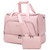 Makukke Weekender Overnight Bag for Women, Large Travel Carry on Duffle Bag with Shoe Compartment & Toiletry Bag, Sports Tote Gym Bag, Pink Weekender Bag
