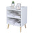 TINSAWOOD Nightstand, End Table 3-Tier with Open Compartment, Wooden Accent Side Table with Solid Wood Leg, White