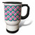 3dRose Pretty Image Of Watercolor Pink Peony and Leaves Pattern - Travel Mugs (tm-378536-1)