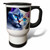 3dRose White Ragdoll cat with blue eyes. Family friendly digital art... - Travel Mugs (tm-378743-1)