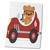 3dRose Anne Marie Baugh - Racing Cars - Cute Bear In A Red Racing Cars - Towels (twl-210819-2)