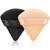 2 PCS Powder Puff Triangle Makeup Puffs for Loose Setting Powder Face Body, Foundation Blender Velour Setting Powder Puff, Super Soft Eye Makeup Wedges Beauty Tools (Black Nude)