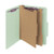 Smead Pressboard Classification File Folder with SafeSHIELD Fasteners, 2 Dividers, 2" Expansion, Letter Size, Gray/Green, 10 per Box  (14076)