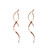 1/2 Pairs Set Spiral Threader Drop Earrings Twisted Linear Curved Dangling Minimal Earrings Handmade Pull Through Earrings Minimalist Stainless Steel Dainty for Women-Rose Gold