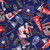 Mook Fabrics Flannel PRT Hockey, Navy Cut by The Yard