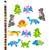 Colorful Large Dinosaur Shape Rubber Mini Double-Sided Erasers (12 Pack) Detailed Dino Theme Home School Work Incentive