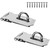 2Pcs Stainless Steel Gate Lock Hasp, Safety Packlock Clasp Hasp Lock Set Door Locks Hasp Latch for Doors, Cabinets, Closets and More (3inch-Silver)