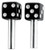 Custom Accessories 16120 Black Dice Style Door Lock Knob