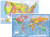 24x36 World and USA Classic Premier 3D Two Wall Map Set (Laminated)
