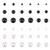 FIBLOOM 18 Pairs Pearl Stud Earrings Set Round Ball Beads Stud Earrings Set Simulated Pearl Stud Earrings Set Black and White Stud Earrings Wedding Birthday Gifts for Girls Women