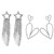 2 Pair Silver Star Dangle Earrings Heart Hoop Earrings for Women,Star Dangle Earrings,Crystal Heart Stud Dangle Earrings Wedding Party Gifts