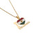 Stainless Steel Kurdistan Map Pendant Necklaces Chain Kurdish Flag Map Pendant Koerdistan Jewelry (gold)