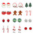 12 Pairs Christmas Earrings for Women Christmas Tree Snowflake Candy Snowman Drop Dangle Stud Earrings Set For Christmas Gift (12 Pairs Christmas Earring)
