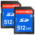 INDMEM SD Card 512MB Class 4 Flash Memory Card 2 Packs MLC Stanard Secure Digital Cards Camera Cards