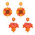 NLCAC 2 Pairs Thanksgiving Earrings Maple Leaf Fall Earrings for Women Beaded Sunflower Dangle Earrings Autumn Jewelry Gifts for Women Girls