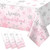 3 Pack Winter Onederland 1st Birthday Tablecloth, Disposable Pink and Silver Winter Snowflake Plastic Table Cover for Winter Onederland Girl Boy 1st Birthday Party Supplies Decorations, 54x108 Inch