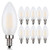 Frosted LED 4W Candelabra Light Bulbs, B11 LED Chandelier Bulbs,C35 4 Watt Filament LED Bulb, E12 Base LED Candle Bulbs, Torpedo Shape Bullet Top,2700K Warm White,10 Pack