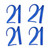 Blue Glitter 21 Cut-Out Numbers, 21st Birthday Party Anniversary Decorations DIY Essentials