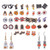 12-20 Pairs Halloween Stud Earrings Sets Spider Web Pumpkin Ghost Drop earrings Bat Cat Witch Stud Earrings Set Halloween Jewelry for Women (B)