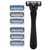 6-Blade Men's Razor Kit,Sensitive Skin Razor For a Comfortable Shave,1 Handle and 6 Blade Refill,Razor Set for Men,Razor & Cartridges, Titanium Coated Blades