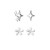 2 Pairs Small Silver Stud Earrings, Hypoallergenic Tiny Dainty Stars Earrings and Flowers Earrings for Women Teen Girls Piercing Jewelry