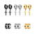 YUNXI 6 Pairs of Punk Cross Earrings Dangle Hinged Earrings Stainless Steel Cross Hoop Earrings and Stud Earrings for Men and Women Wearing (6 Pairs-Black+Gold+Silver)