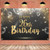 HAMIGAR 6x4ft Happy 26th Birthday Giltter Shinning Banner Backdrop - 26 Years Old Birthday Decorations Party Supplies for Women Men - Black Gold