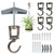 Aidoclip Ceiling Swag Hook Sets - Heavy Duty Hooks with Mounting Hardware for Hanging Plant, Ceiling or Extender Chains - Easy Install with Screws/Brackets