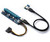 PCI-E Extender Riser Card Express USB 3.0 1x to 16x Adapter with SATA Power Cable & LEDs for BTC Miner