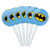 Batman Classic Bat Shield Logo Cupcake Picks Toppers Decoration Set of 6