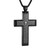 HZMAN Stainless Steel Black Cross Necklace for Men Women Religious Bible Verse Lord's Prayer Pendant with 22+2inch Chain Jewelry Gift