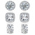 3 Pairs Stud Earrings, 18K White Gold Plated Round Square/Oval Cut Cubic Zirconia Simulated Diamond Halo Stud Earrings for Women Men (3 Pairs)