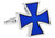 MRCUFF Cross Blue Pair Cufflinks in a Presentation Gift Box & Polishing Cloth