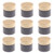 Healthcom 10 Pcs 10 Gram/10 ML Empty Jars Black Frosted Glass Cream Jar Pot Bottles Vials with Wood Grain Lids Cosmetic Container Refillable Glass Eye Cream Box Pot for Lotion Face Eyeshadow Lip Balms