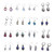 16 Pairs Teardrop Drop Dangle Earrings for Women Crystal Boho Statement Hoop Earrings Kit