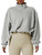 Yeokou Women's Sweatshirt Cropped Half Zip Pullover Long Sleeve Workout Crop Tops(LightGrey-S)