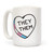 LookHUMAN They Them Candy Heart White 15 Ounce Ceramic Coffee Mug