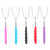 FELTECHELECTR 5pcs Telescopic Barbecue Fork Grill Tools Barbecue Tools Roasting Stick Skewer Bbq Grill Tools Hot Dog Forks Outdoor Bbq Extendable Skewer Fire Roast Wooden Handle Stainless Steel