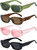 Tskestvy 4 Pieces Retro Sunglasses Vintage Sunglasses Small Square Rectangle 90s Glasses Trendy Y2K for Women Aesthetic Accessories (C)