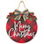 Merry Christmas Sign for Front Door, 3D Buffalo Plaid Christmas Sign with Burlap Bow-Knot, Christmas Wreath for Front Porch Farmhouse Window Wall Indoor Outdoor Decorations (Buffalo plaid)
