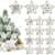 Poen Christian Christmas Ornaments Bible Verse Ceramic Ornament Star Wildflower Inspirational Quotes Religious Ornaments for Christmas Tree Scripture Bedroom Decor Hanging Christian Gift(12 Pcs)