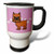 3dRose tm_31202_1" Cute Brussels Griffon Cropped Ears Pink with Pawprints" Travel Mug, 14 oz, Multicolor